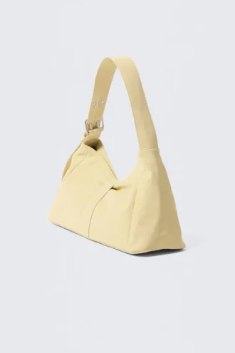 Small Slouched Clasp Shoulder Bag – Light Yellow