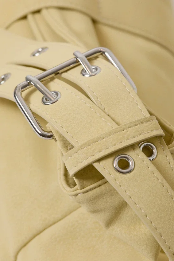Small Slouched Clasp Shoulder Bag – Light Yellow Small Slouched Clasp Shoulder Bag – Light Yellow