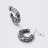Smashed Chunky Hoop Earrings – Silver Smashed Chunky Hoop Earrings – Silver