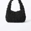 Smocked Rectangular Shoulder Bag – Black Smocked Rectangular Shoulder Bag – Black