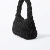 Smocked Rectangular Shoulder Bag – Black Smocked Rectangular Shoulder Bag – Black