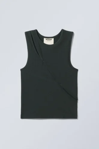 Smooth Fitted Tank Top – Dark Grey