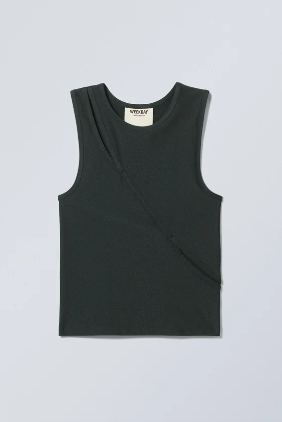 Smooth Fitted Tank Top – Dark Grey Smooth Fitted Tank Top – Dark Grey