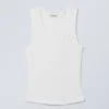 Smooth Fitted Tank Top – White Smooth Fitted Tank Top – White