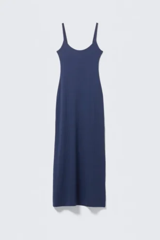 Smooth Strap Maxi Dress – Dark Blue