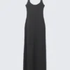 Smooth Strap Maxi Dress – Off-Black Smooth Strap Maxi Dress – Off-Black