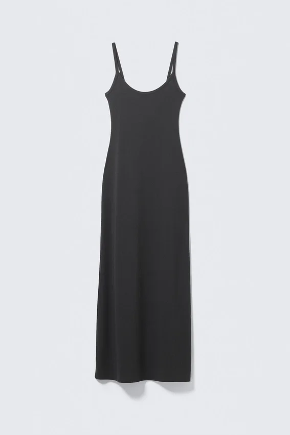 Smooth Strap Maxi Dress – Off-Black Smooth Strap Maxi Dress – Off-Black