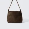 Soft Canvas Shoulder Bag – Dark Brown Soft Canvas Shoulder Bag – Dark Brown