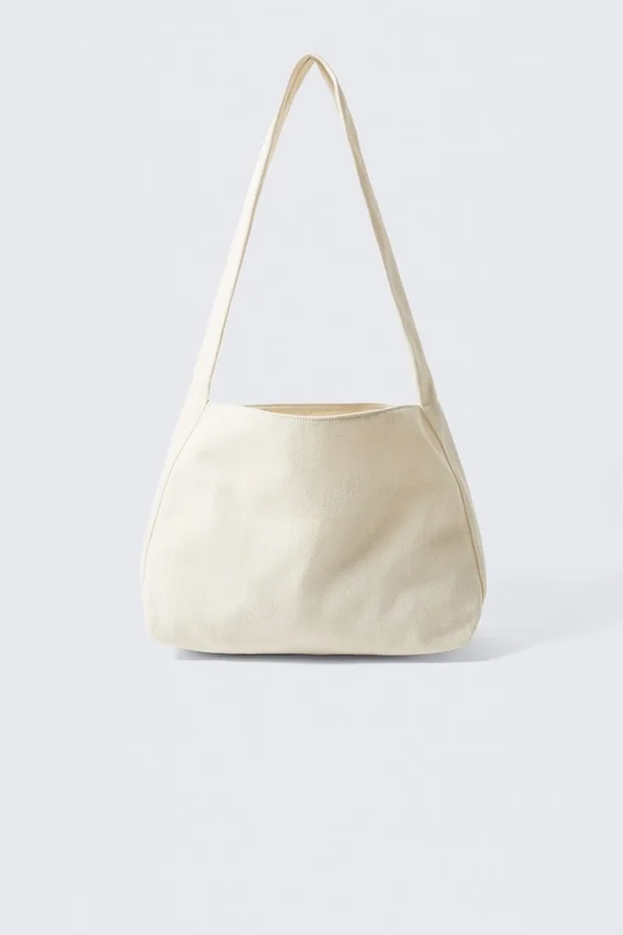 Soft Canvas Shoulder Bag – Light Beige Soft Canvas Shoulder Bag – Light Beige