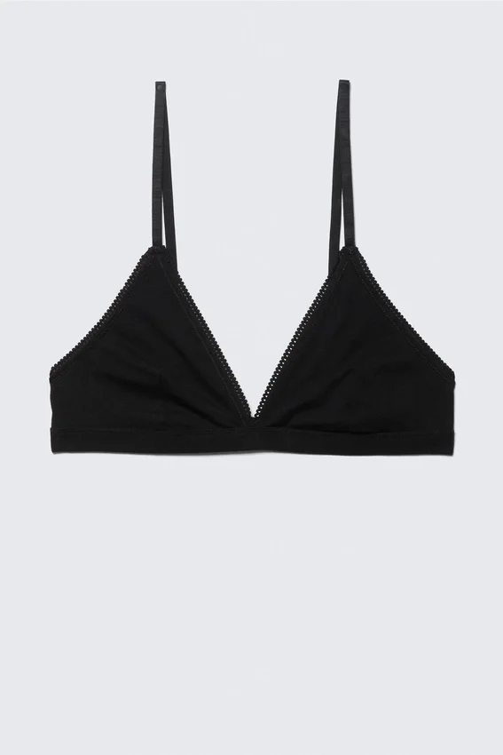 Soft Cotton Triangle Bra – Black Soft Cotton Triangle Bra – Black