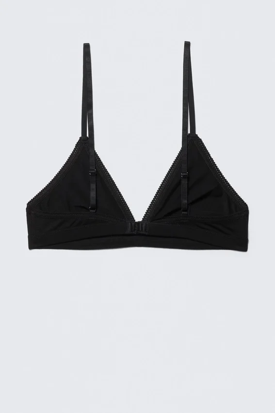 Soft Cotton Triangle Bra – Black Soft Cotton Triangle Bra – Black
