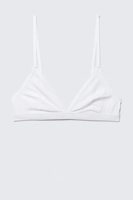 Soft Cotton Triangle Bra – White Soft Cotton Triangle Bra – White