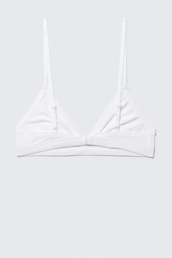 Soft Cotton Triangle Bra – White Soft Cotton Triangle Bra – White
