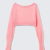 Soft Cropped Pyjama Sweater – Pink Soft Cropped Pyjama Sweater – Pink