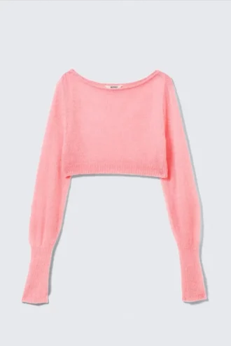 Soft Cropped Pyjama Sweater – Pink