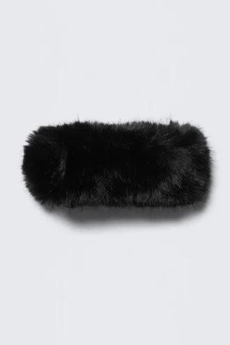 Soft Faux Fur Headband – Black