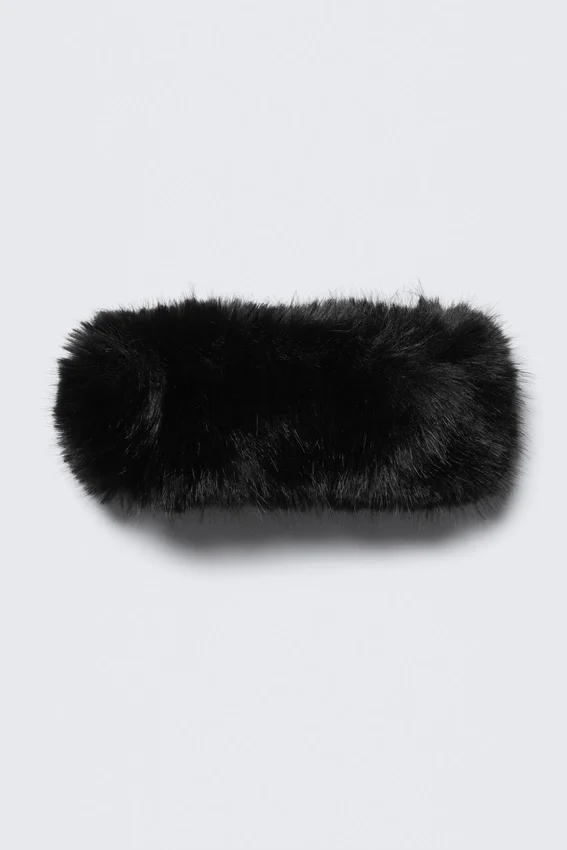 Soft Faux Fur Headband – Black Soft Faux Fur Headband – Black