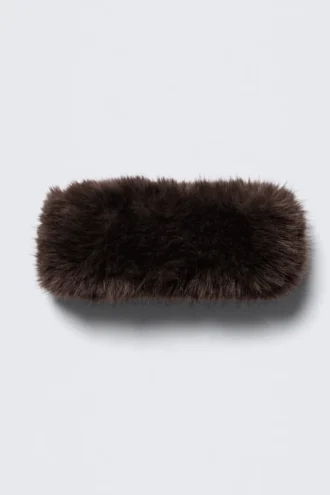 Soft Faux Fur Headband – Dark Brown