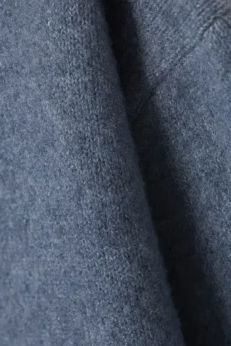 Soft Knit Boat-Neck Sweater – Dusty Blue