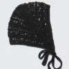 Soft Knitted Bonnet – Black Soft Knitted Bonnet – Black