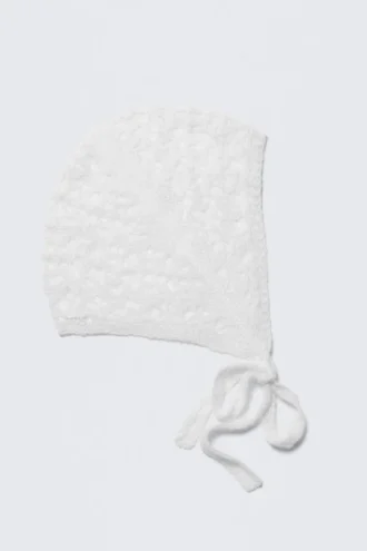 Soft Knitted Bonnet – White