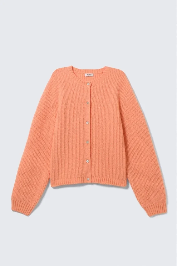 Soft Knitted Cardigan – Light Orange Soft Knitted Cardigan – Light Orange