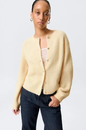 Soft Knitted Cardigan – Light Yellow