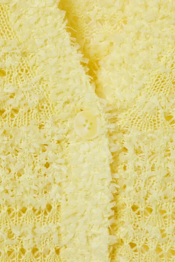 Soft Knitted Single-Breasted Cardigan – Light Yellow Soft Knitted Single-Breasted Cardigan – Light Yellow