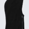 Soft Knitted Zip Hood – Black Soft Knitted Zip Hood – Black