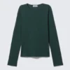 Soft Long-Sleeved Cotton Jersey Top – Petrol Soft Long-Sleeved Cotton Jersey Top – Petrol