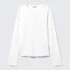 Soft Long-Sleeved Cotton Jersey Top – White Soft Long-Sleeved Cotton Jersey Top – White