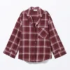 Soft Long-Sleeved Flannel Shirt – Dark Red Check Soft Long-Sleeved Flannel Shirt – Dark Red Check