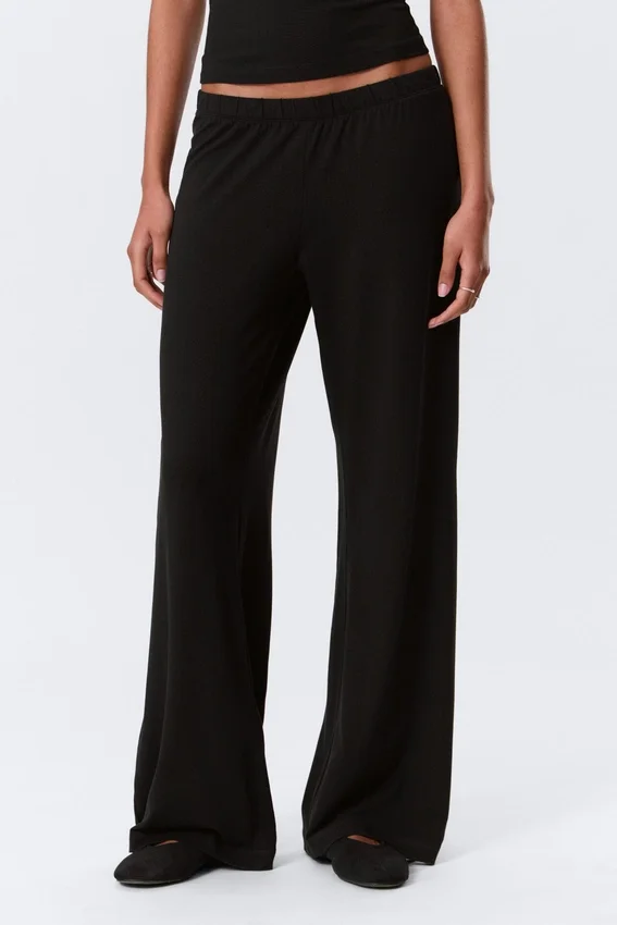Soft Low Rise Bootcut Trousers – Black Soft Low Rise Bootcut Trousers – Black