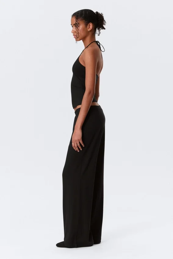 Soft Low Rise Bootcut Trousers – Black Soft Low Rise Bootcut Trousers – Black