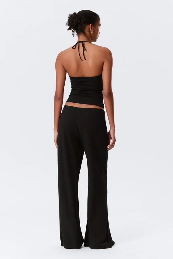 Soft Low Rise Bootcut Trousers – Black Soft Low Rise Bootcut Trousers – Black