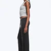 Soft Low Rise Bootcut Trousers – Black – Dark Grey Stripe Soft Low Rise Bootcut Trousers – Black – Dark Grey Stripe