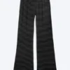 Soft Low Rise Bootcut Trousers – Black – Dark Grey Stripe Soft Low Rise Bootcut Trousers – Black – Dark Grey Stripe
