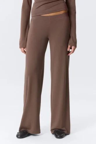 Soft Low Rise Loose Wide Leg Trousers – Washed Mole Soft Low Rise Loose Wide Leg Trousers – Washed Mole