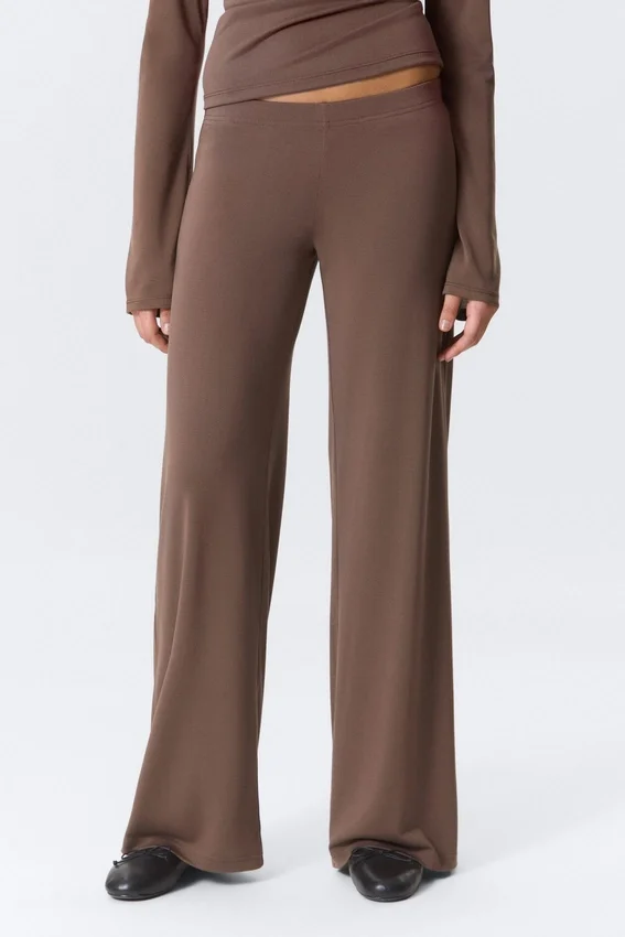 Soft Low Rise Loose Wide Leg Trousers – Washed Mole Soft Low Rise Loose Wide Leg Trousers – Washed Mole