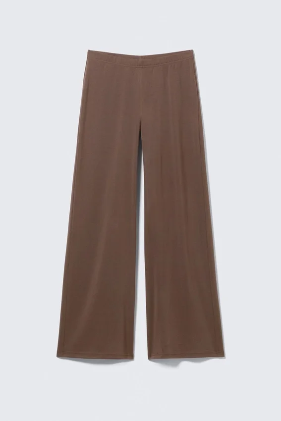 Soft Low Rise Loose Wide Leg Trousers – Washed Mole Soft Low Rise Loose Wide Leg Trousers – Washed Mole
