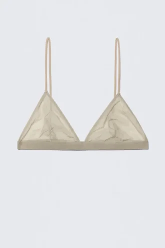 Soft Mesh Triangle Bra – Beige