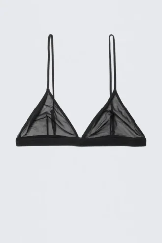 Soft Mesh Triangle Bra – Black
