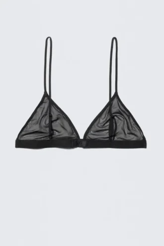 Soft Mesh Triangle Bra – Black
