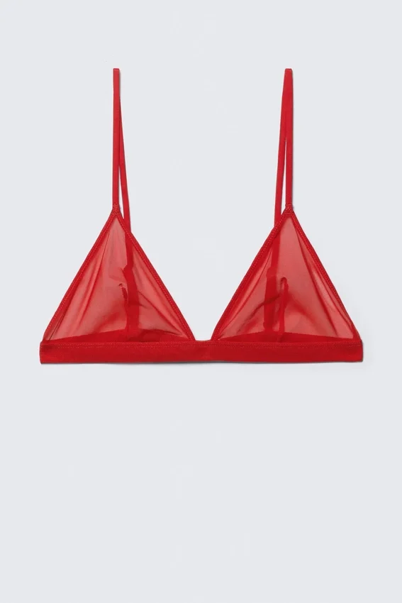 Soft Mesh Triangle Bra – Bright Red Soft Mesh Triangle Bra – Bright Red