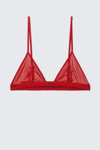 Soft Mesh Triangle Bra – Bright Red