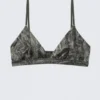 Soft Micro V-Neck Triangle Bra – Dark Grey – Crinkle Print Soft Micro V-Neck Triangle Bra – Dark Grey – Crinkle Print
