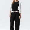 Soft Mid-Rise Balloon Trousers – Black Soft Mid-Rise Balloon Trousers – Black