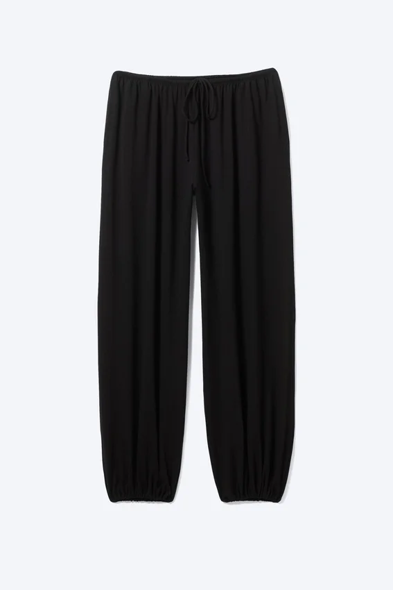 Soft Mid-Rise Balloon Trousers – Black Soft Mid-Rise Balloon Trousers – Black