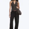 Soft Mid-Rise Balloon Trousers – Dark Brown Soft Mid-Rise Balloon Trousers – Dark Brown