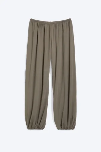 Soft Mid-Rise Balloon Trousers – Dusty Grey